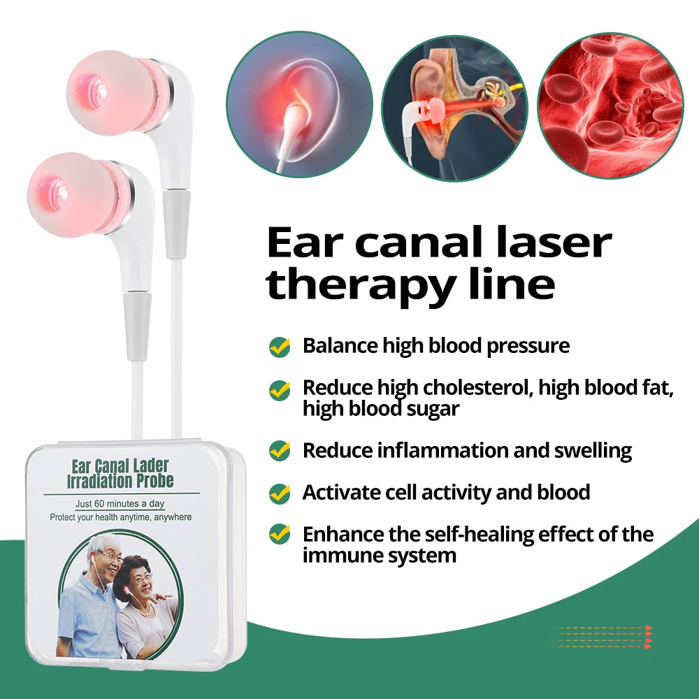 Ear Laser 50nm Irradiation Physiotherapy Ear Plugs Balance Reduce Blood High Pressure