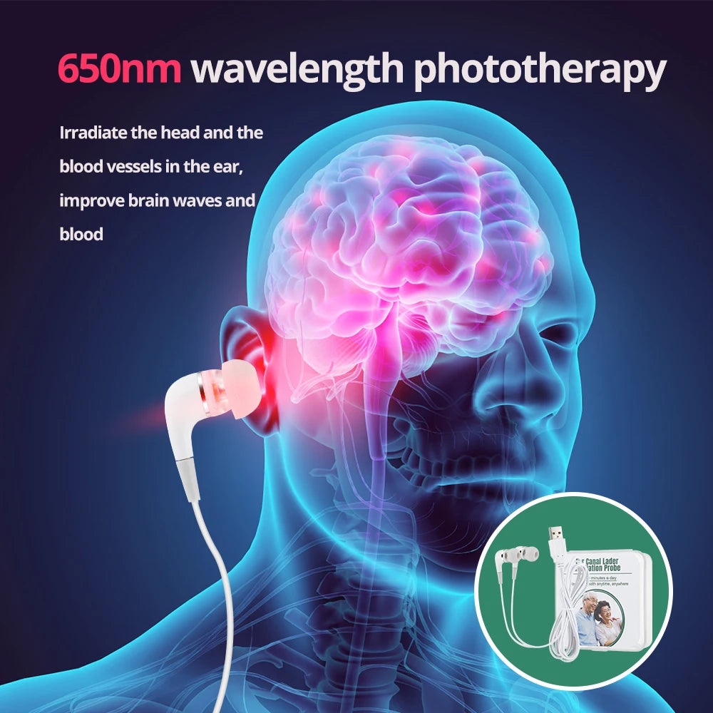 Ear Laser 50nm Irradiation Physiotherapy Ear Plugs Balance Reduce Blood High Pressure