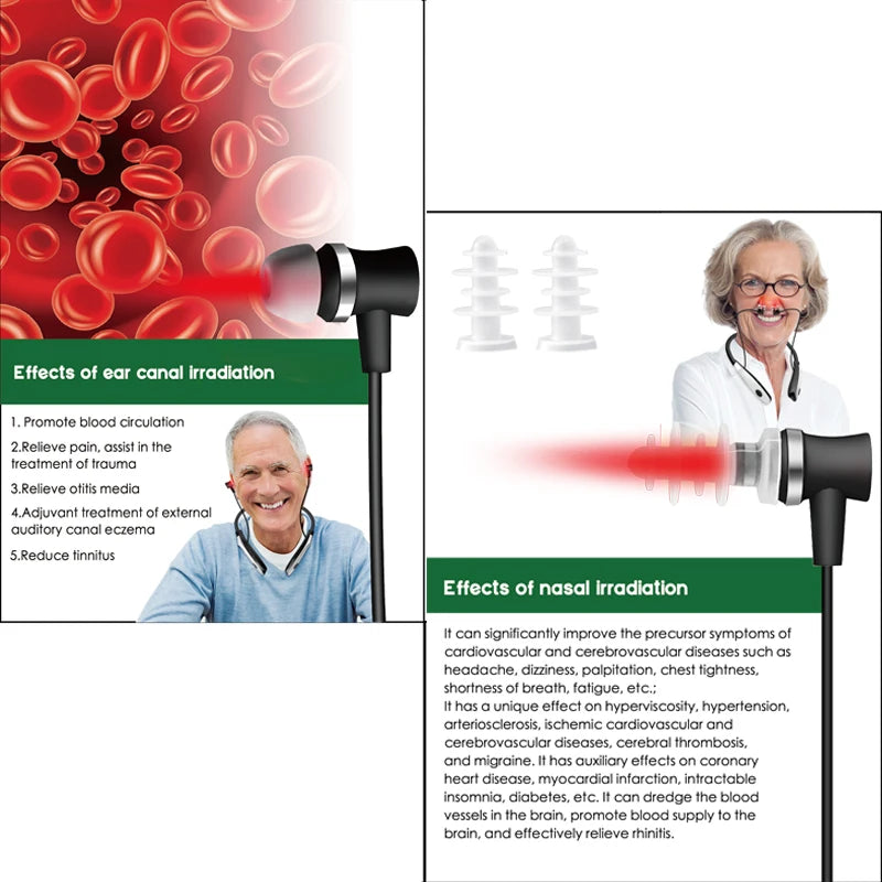 650nm Laser therapy Tinnitus/ Sinusitis Ear-Nose irradiation